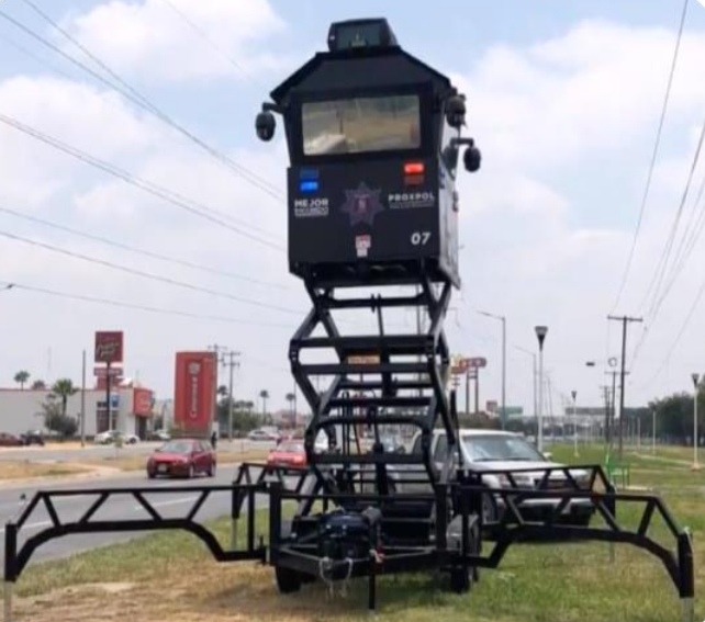 CASETA DE CONTROL, VIGILANCIA Y SEGURIDAD PORTATIL PREFABRICADA ELEVADA EN ALTURA