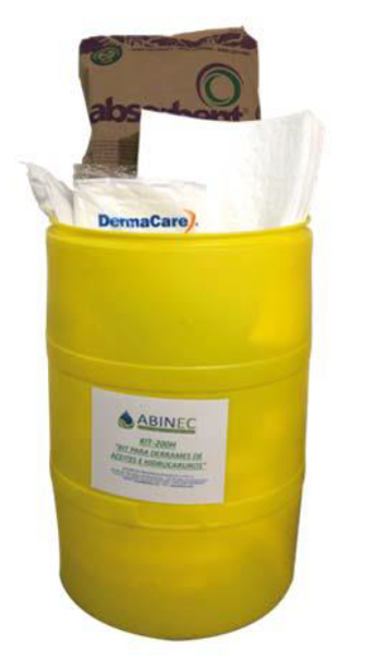 Kit antiderrames hidrocarburos absorbe líquidos base aceite y derivados del petróleo.